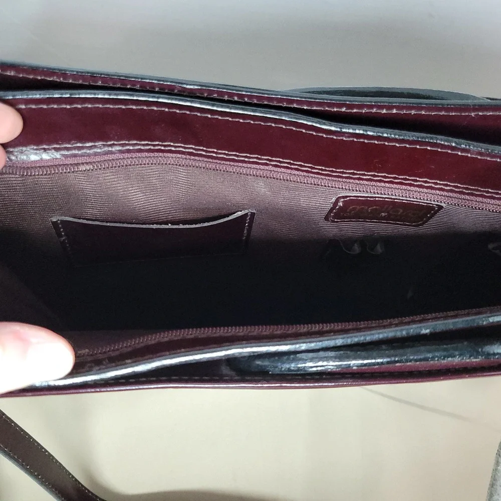Vintage Mallard Classic Burgundy Leather Portfolio Attache Bag Top Handle Strap